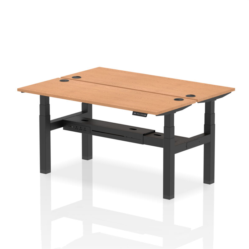Brisk Back-to-Back Slimline Height Adjustable Bench Desk - 2 Person - Image 55