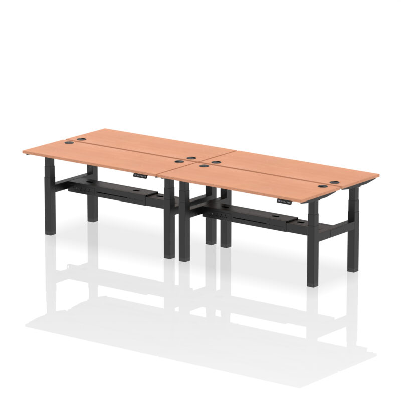 Brisk Back-to-Back Slimline Height Adjustable Bench Desk - 4 Person - Image 43