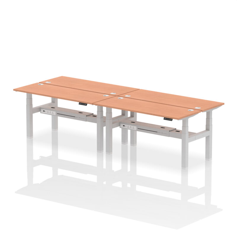 Brisk Back-to-Back Slimline Height Adjustable Bench Desk - 4 Person - Image 44