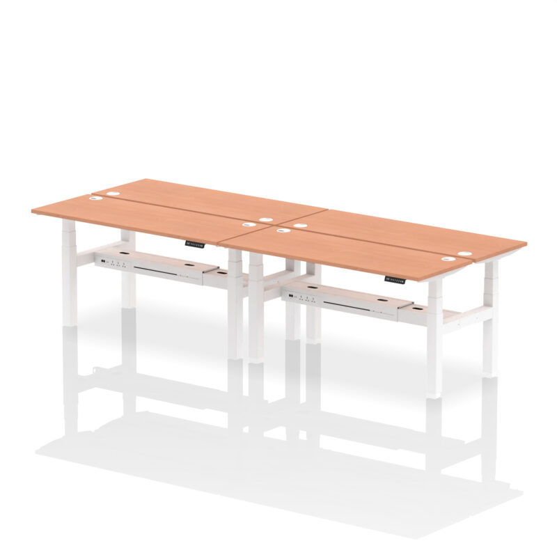 Brisk Back-to-Back Slimline Height Adjustable Bench Desk - 4 Person - Image 45