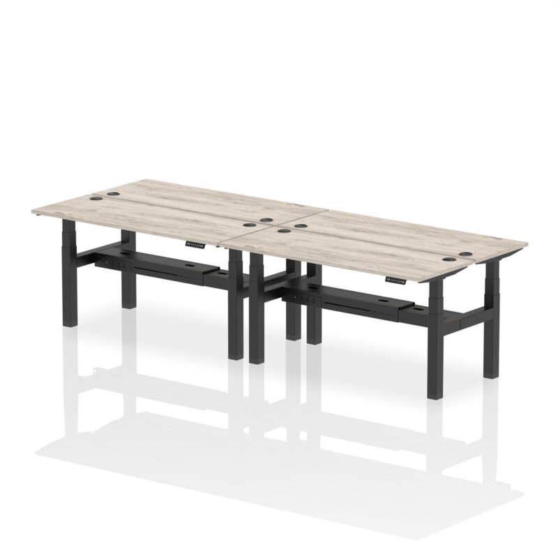 Brisk Back-to-Back Slimline Height Adjustable Bench Desk - 4 Person - Image 49