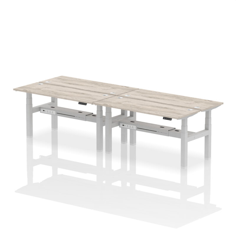 Brisk Back-to-Back Slimline Height Adjustable Bench Desk - 4 Person - Image 50