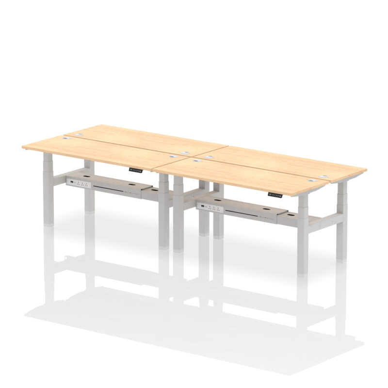 Brisk Back-to-Back Slimline Height Adjustable Bench Desk - 4 Person - Image 53