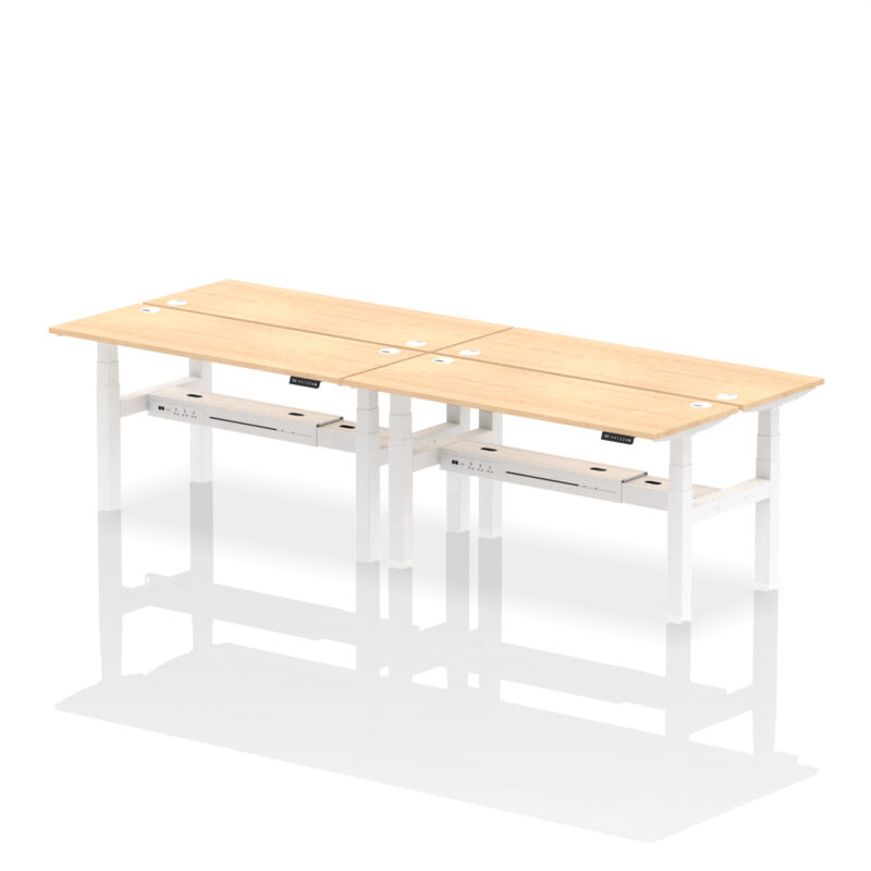 Brisk Back-to-Back Slimline Height Adjustable Bench Desk - 4 Person - Image 54