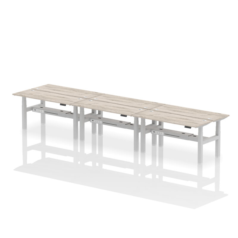 Brisk Back-to-Back Slimline Height Adjustable Bench Desk - 6 Person - Image 50