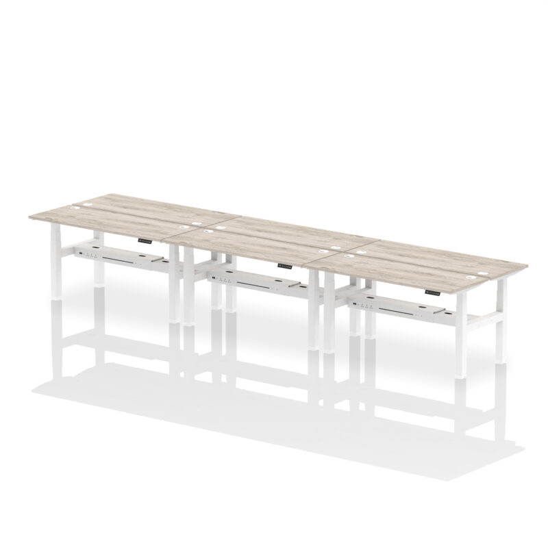Brisk Back-to-Back Slimline Height Adjustable Bench Desk - 6 Person - Image 51