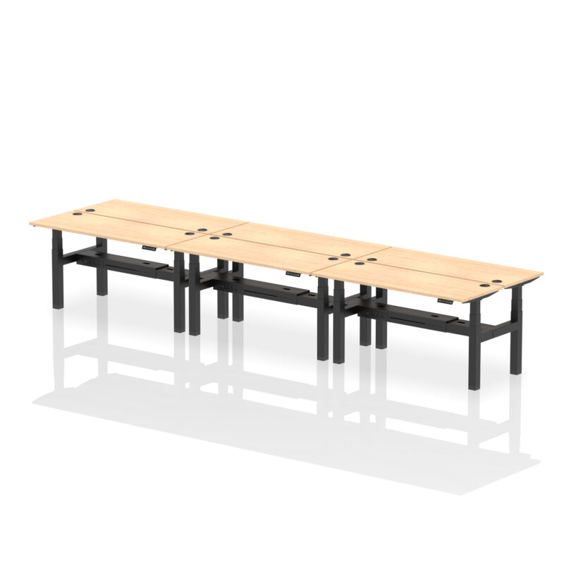 Brisk Back-to-Back Slimline Height Adjustable Bench Desk - 6 Person - Image 52