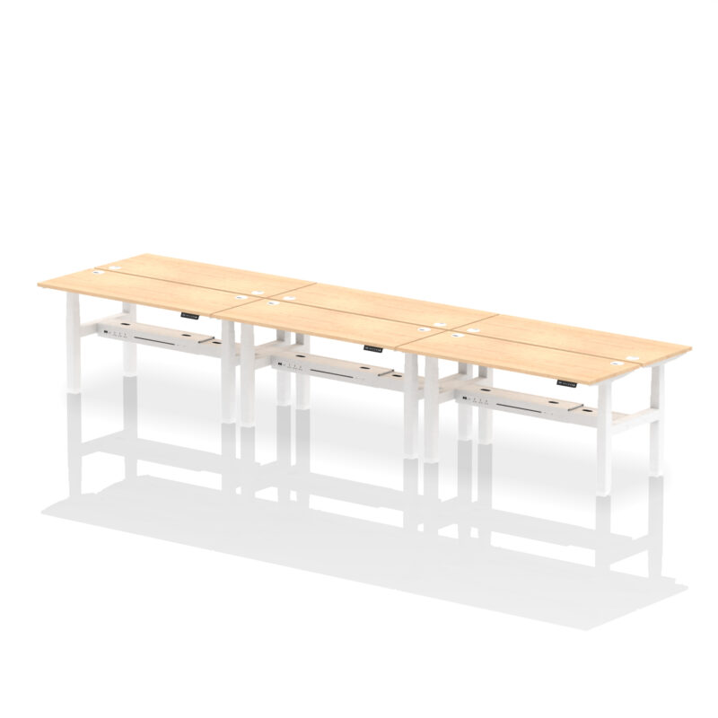 Brisk Back-to-Back Slimline Height Adjustable Bench Desk - 6 Person - Image 54