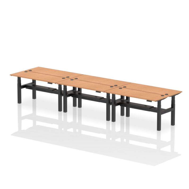 Brisk Back-to-Back Slimline Height Adjustable Bench Desk - 6 Person - Image 55