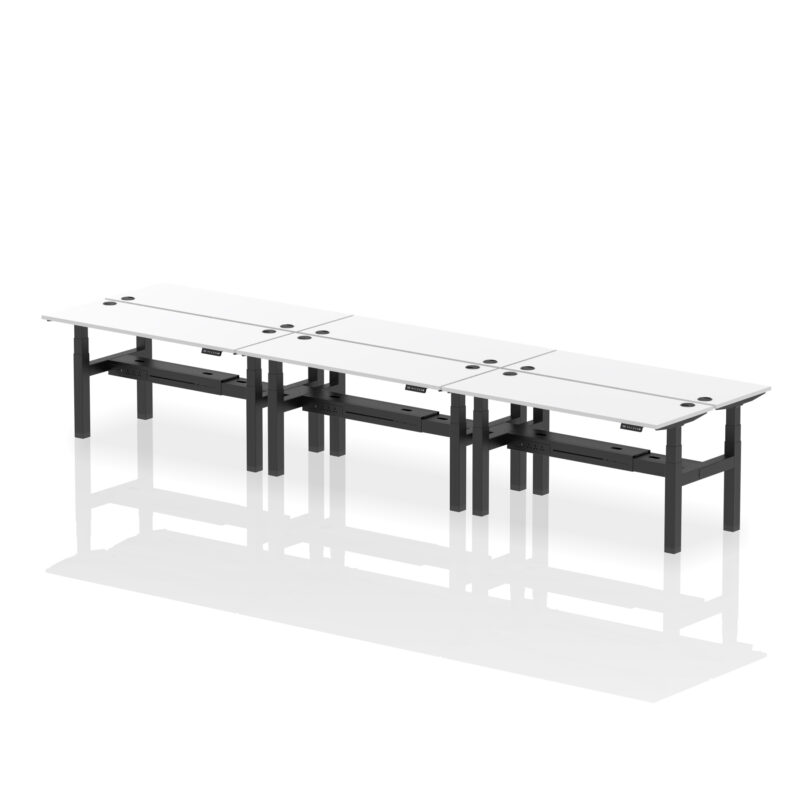 Brisk Back-to-Back Slimline Height Adjustable Bench Desk - 6 Person - Image 61