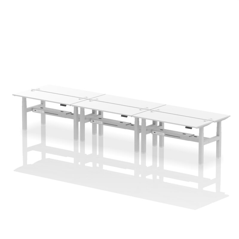 Brisk Back-to-Back Slimline Height Adjustable Bench Desk - 6 Person - Image 62