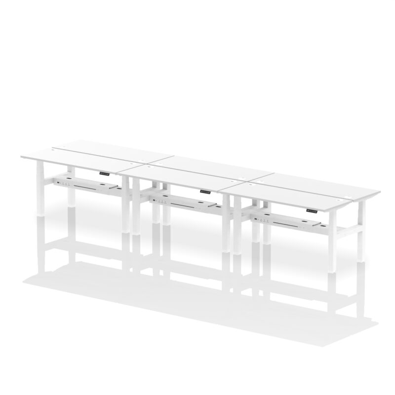 Brisk Back-to-Back Slimline Height Adjustable Bench Desk - 6 Person - Image 63