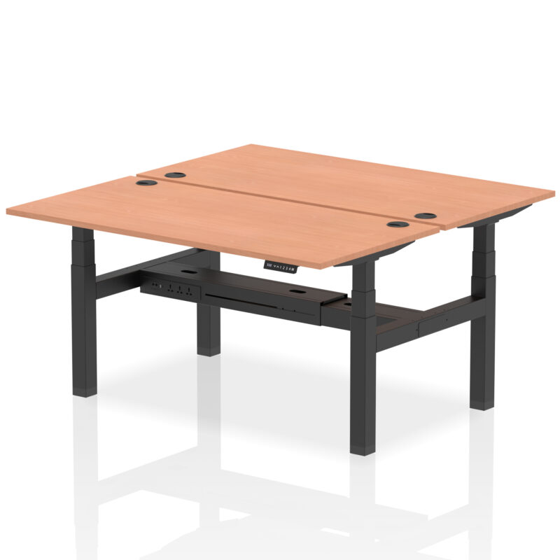 Brisk Back-to-Back Height Adjustable Bench Desk - 2 Person - Image 43