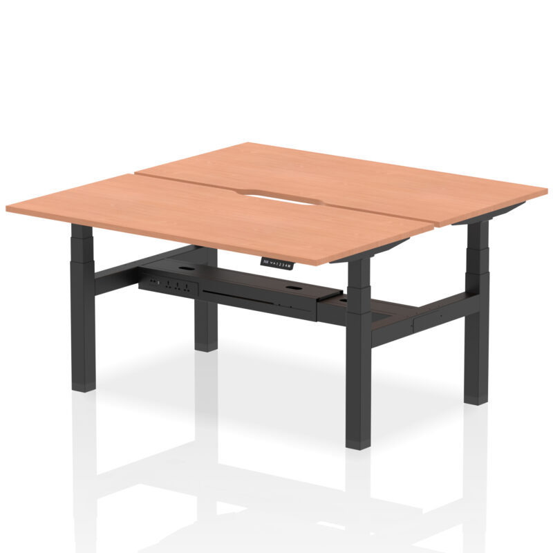 Brisk Back-to-Back Scalloped Edge Height Adjustable Bench Desk - 2 Person - Image 37