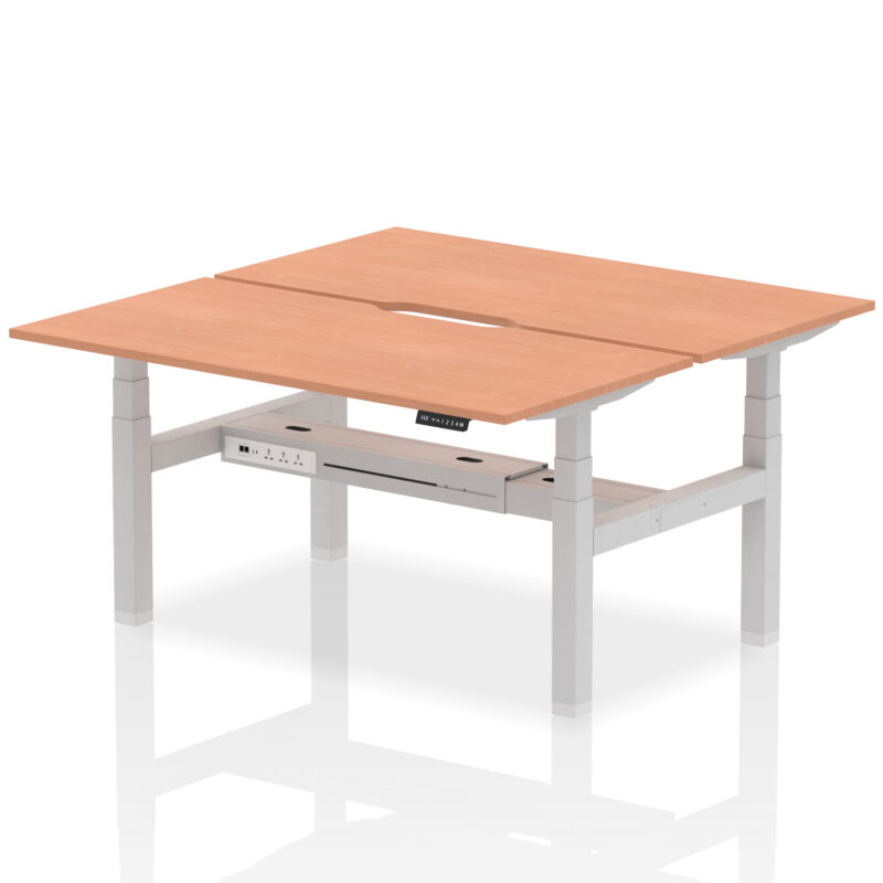 Brisk Back-to-Back Scalloped Edge Height Adjustable Bench Desk - 2 Person - Image 38