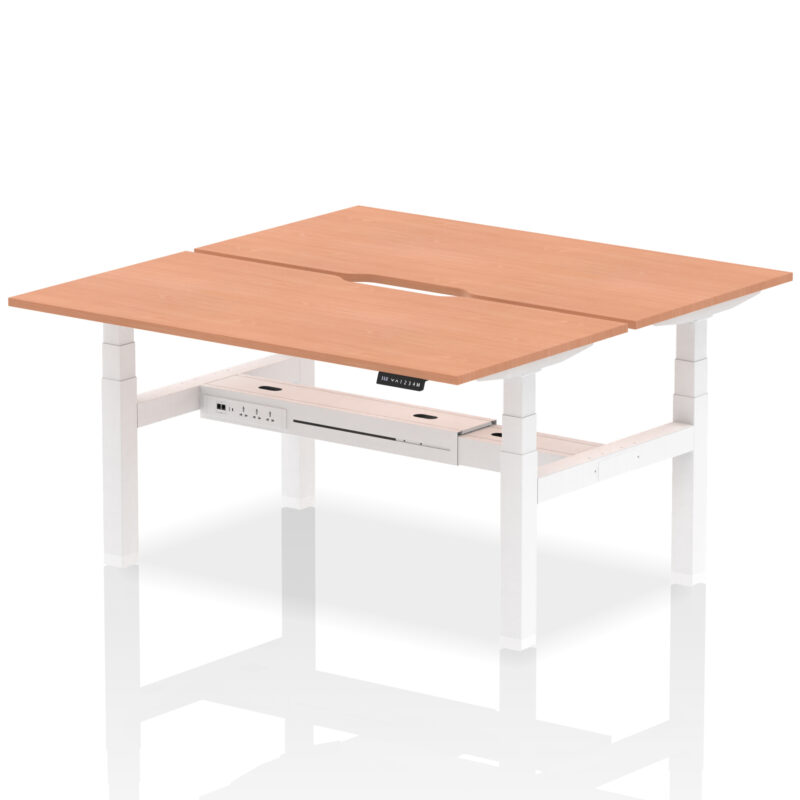 Brisk Back-to-Back Scalloped Edge Height Adjustable Bench Desk - 2 Person - Image 39