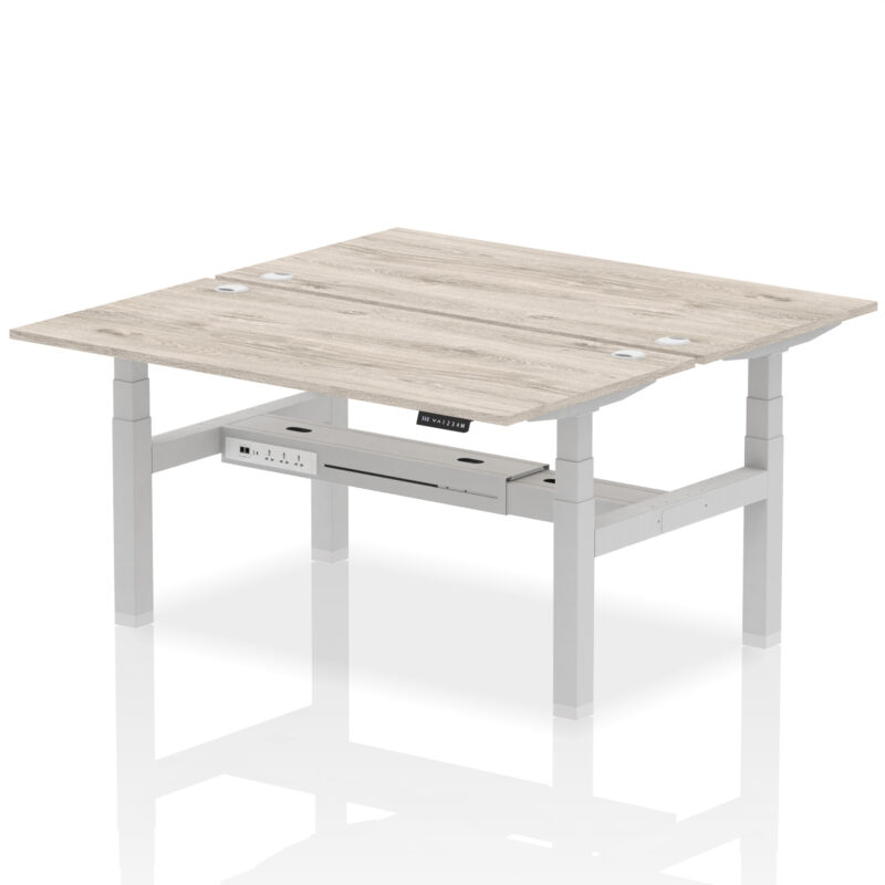 Brisk Back-to-Back Height Adjustable Bench Desk - 2 Person - Image 50