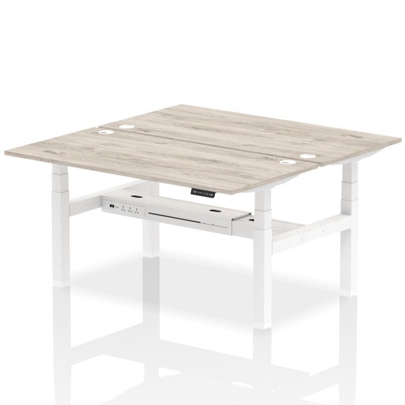 Brisk Back-to-Back Height Adjustable Bench Desk - 2 Person - Image 51