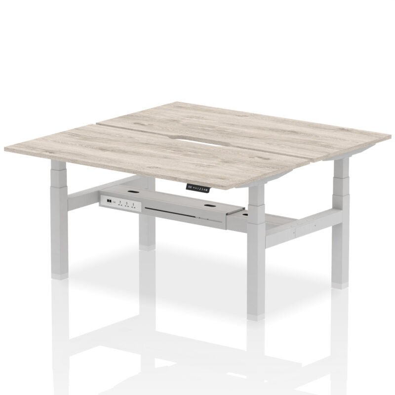 Brisk Back-to-Back Scalloped Edge Height Adjustable Bench Desk - 2 Person - Image 41