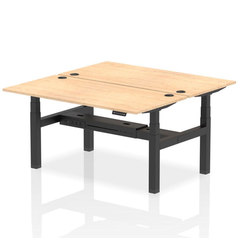 Brisk Back-to-Back Height Adjustable Bench Desk - 2 Person - Image 52