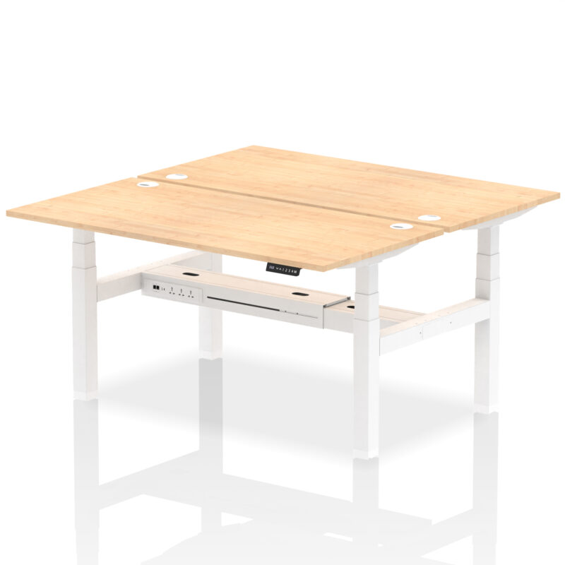 Brisk Back-to-Back Height Adjustable Bench Desk - 2 Person - Image 54