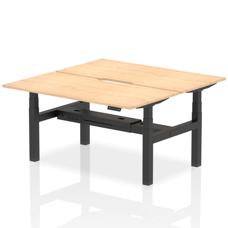 Brisk Back-to-Back Scalloped Edge Height Adjustable Bench Desk - 2 Person - Image 43