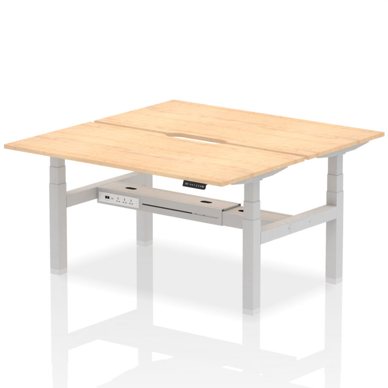 Brisk Back-to-Back Scalloped Edge Height Adjustable Bench Desk - 2 Person - Image 44