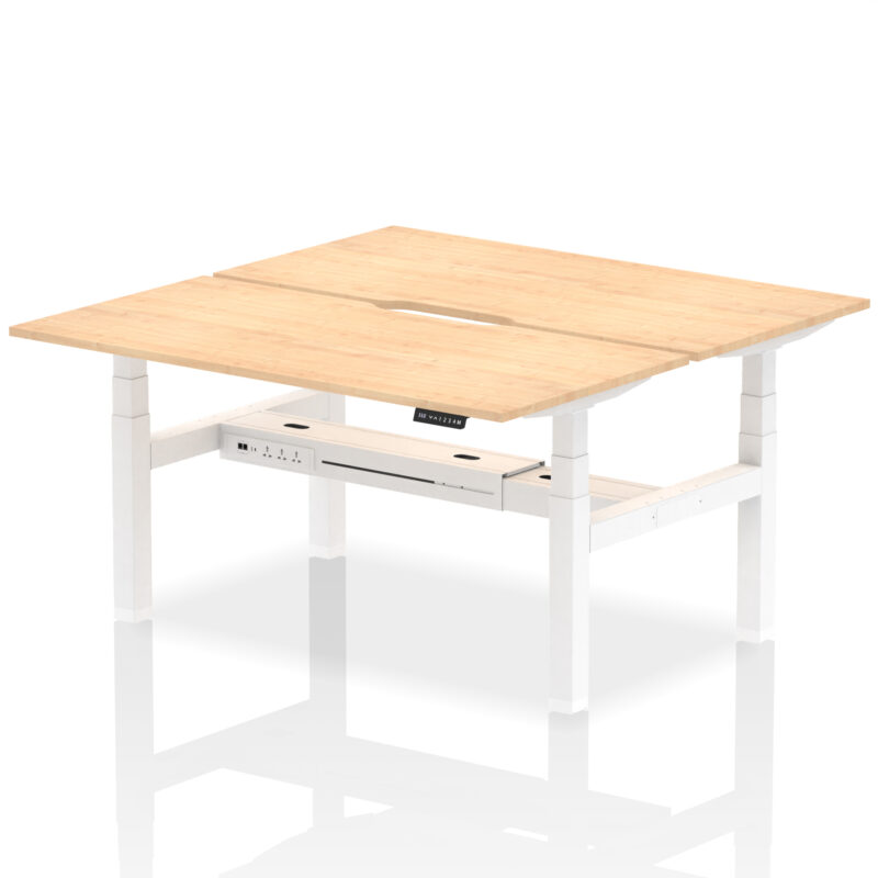 Brisk Back-to-Back Scalloped Edge Height Adjustable Bench Desk - 2 Person - Image 45