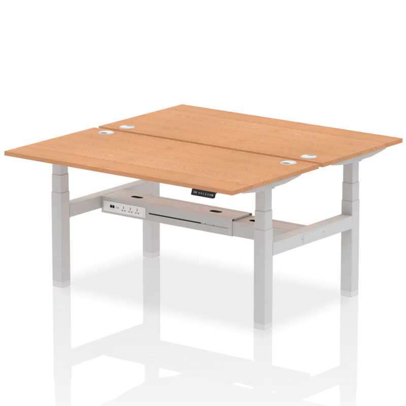 Brisk Back-to-Back Height Adjustable Bench Desk - 2 Person - Image 56
