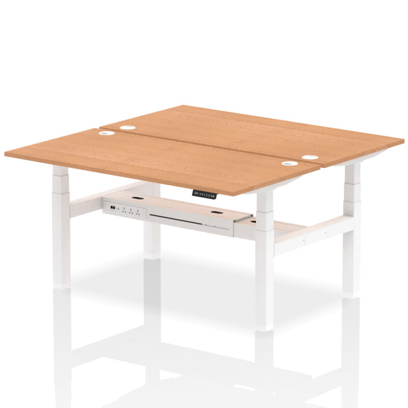 Brisk Back-to-Back Height Adjustable Bench Desk - 2 Person - Image 57