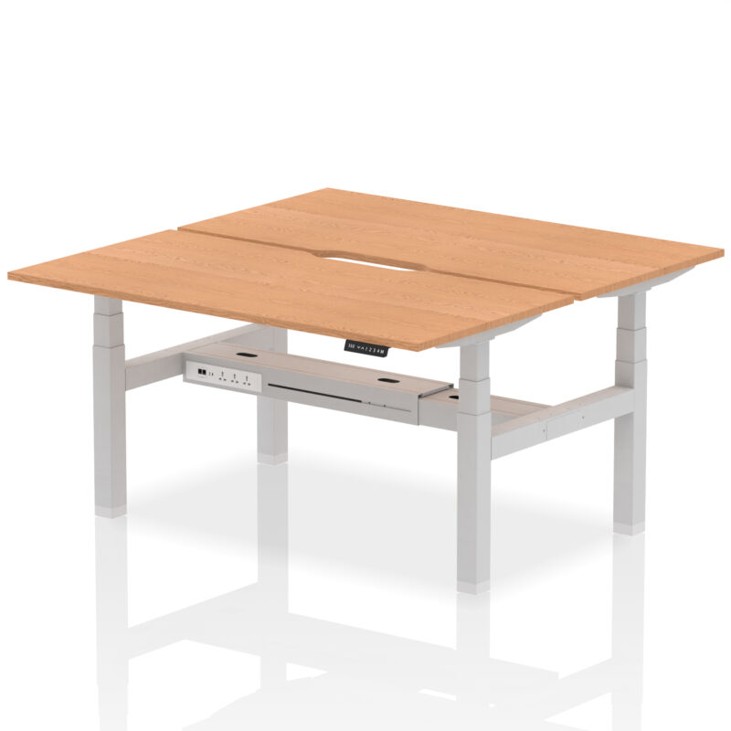 Brisk Back-to-Back Scalloped Edge Height Adjustable Bench Desk - 2 Person - Image 47