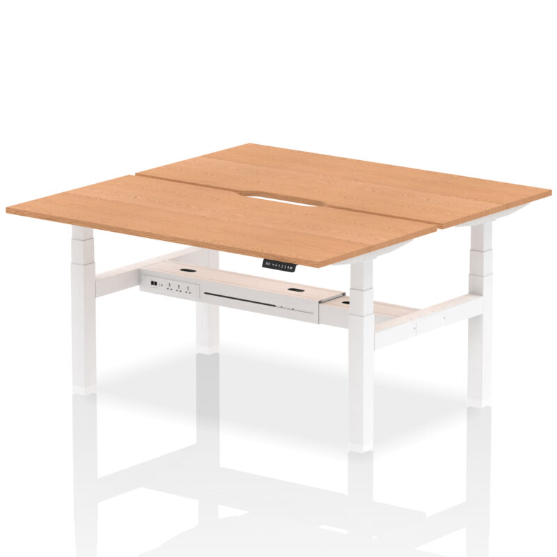 Brisk Back-to-Back Scalloped Edge Height Adjustable Bench Desk - 2 Person - Image 48