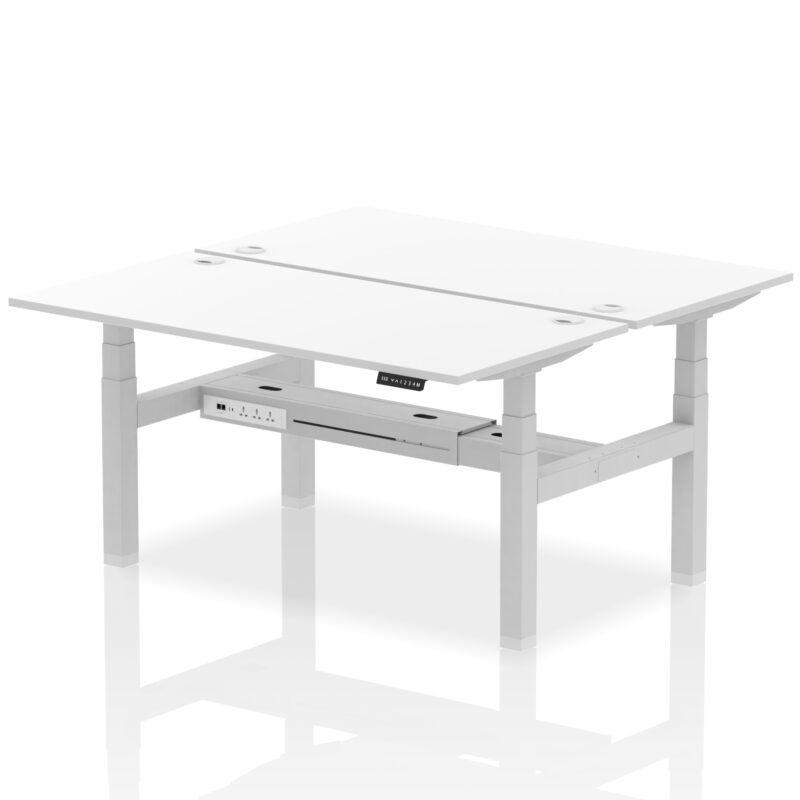 Brisk Back-to-Back Height Adjustable Bench Desk - 2 Person - Image 62