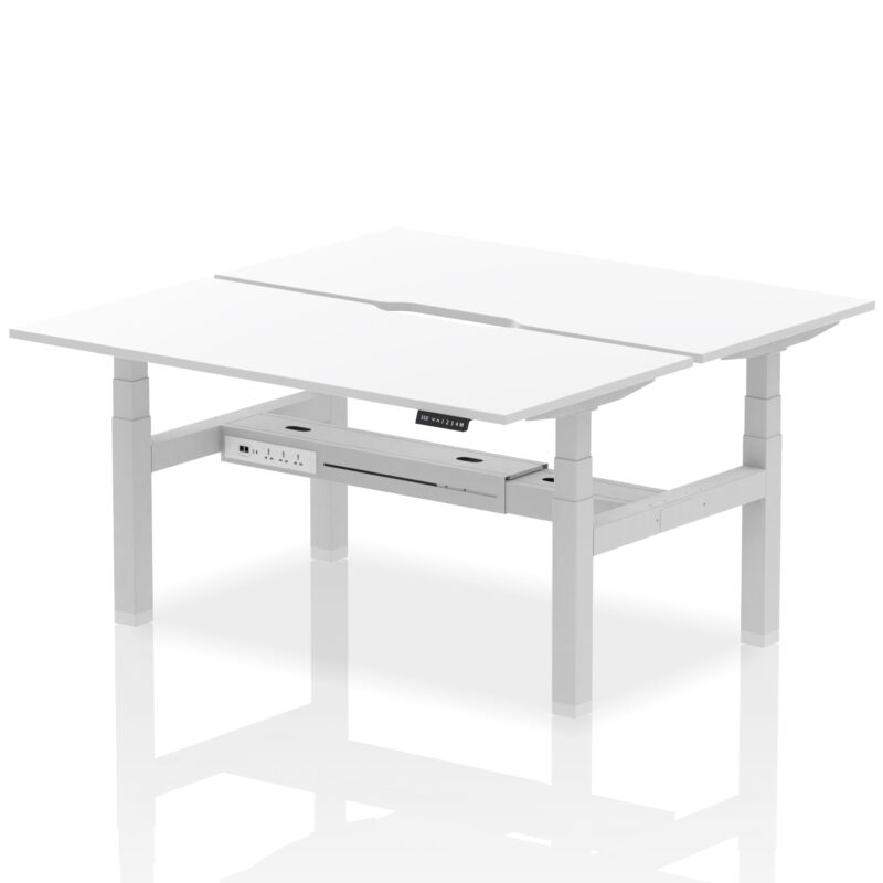 Brisk Back-to-Back Scalloped Edge Height Adjustable Bench Desk - 2 Person - Image 53