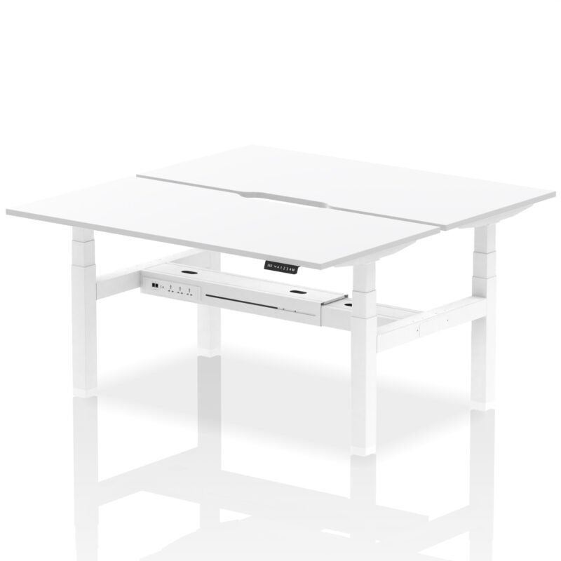 Brisk Back-to-Back Scalloped Edge Height Adjustable Bench Desk - 2 Person - Image 54