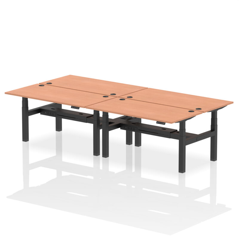 Brisk Back-to-Back Height Adjustable Bench Desk - 4 Person - Image 43