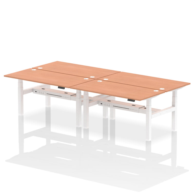 Brisk Back-to-Back Height Adjustable Bench Desk - 4 Person - Image 45