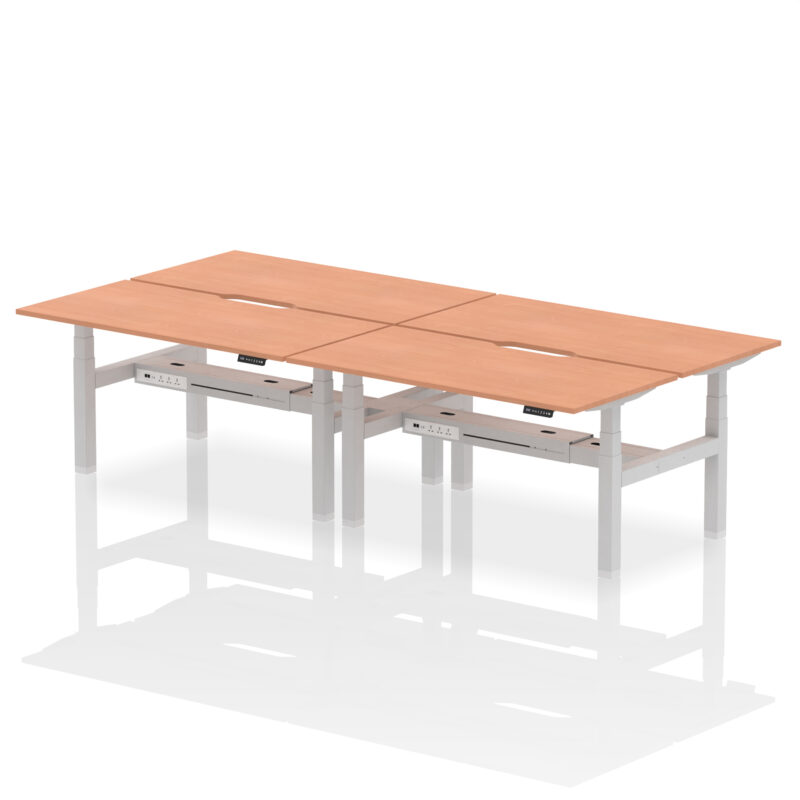 Brisk Back-to-Back Scalloped Edge Height Adjustable Bench Desk - 4 Person - Image 38