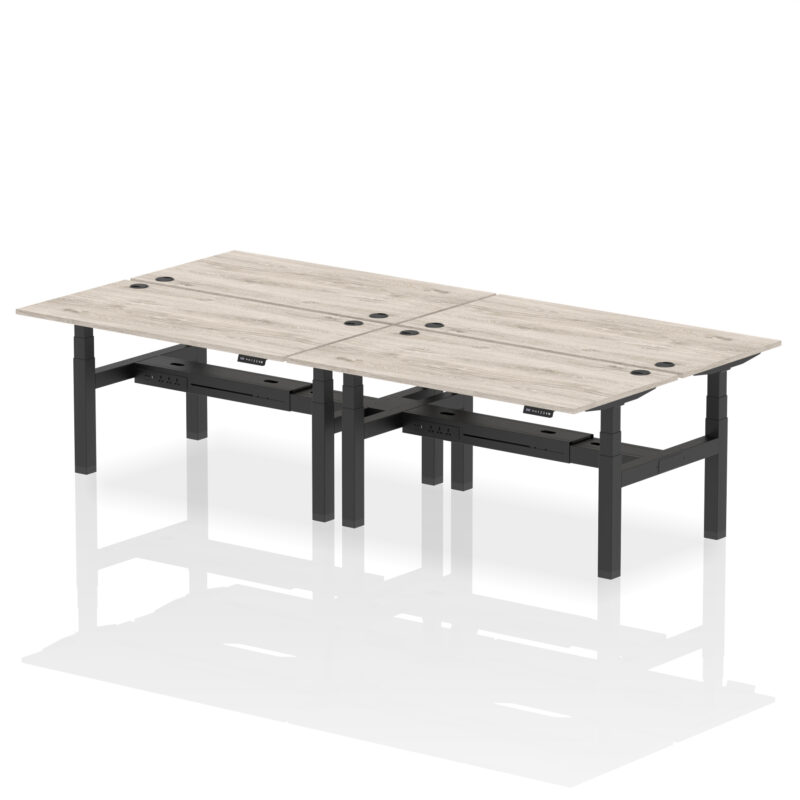 Brisk Back-to-Back Height Adjustable Bench Desk - 4 Person - Image 49