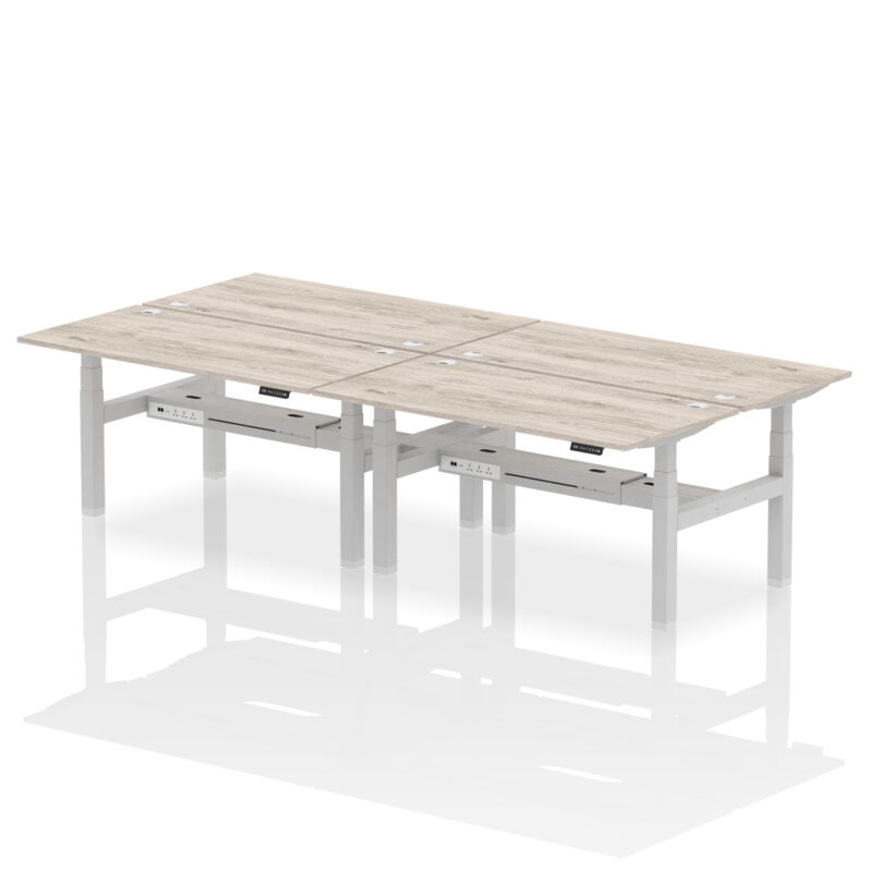 Brisk Back-to-Back Height Adjustable Bench Desk - 4 Person - Image 50