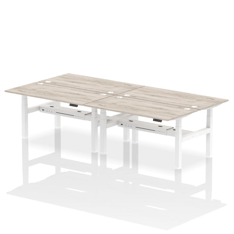 Brisk Back-to-Back Height Adjustable Bench Desk - 4 Person - Image 51