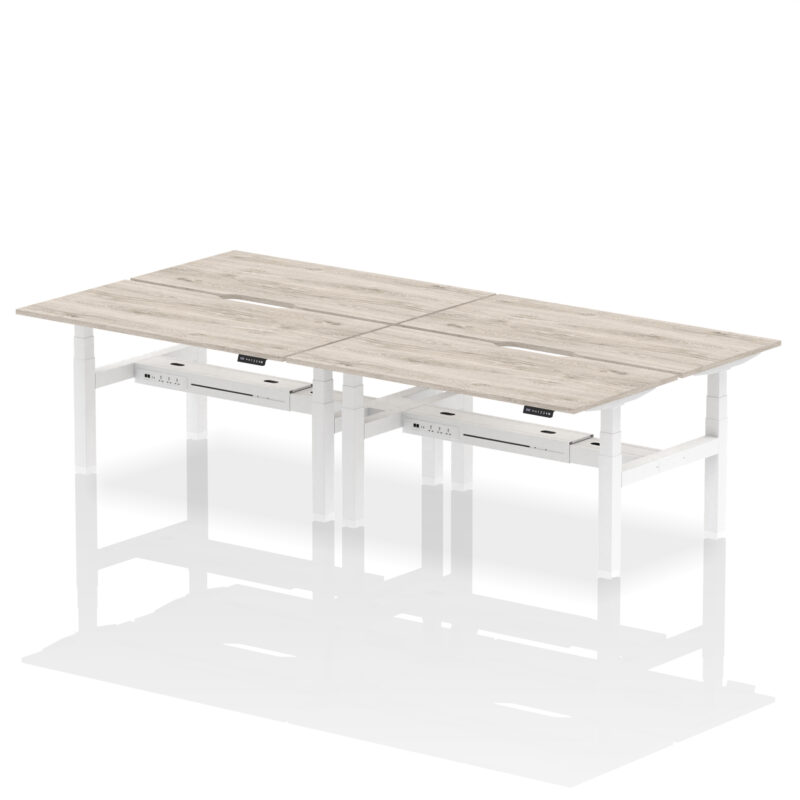 Brisk Back-to-Back Scalloped Edge Height Adjustable Bench Desk - 4 Person - Image 42