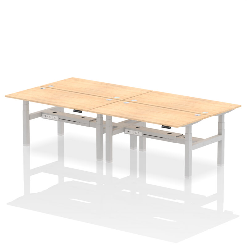 Brisk Back-to-Back Height Adjustable Bench Desk - 4 Person - Image 53