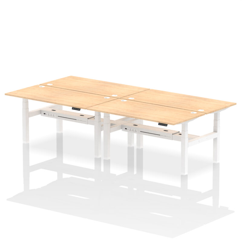 Brisk Back-to-Back Height Adjustable Bench Desk - 4 Person - Image 54