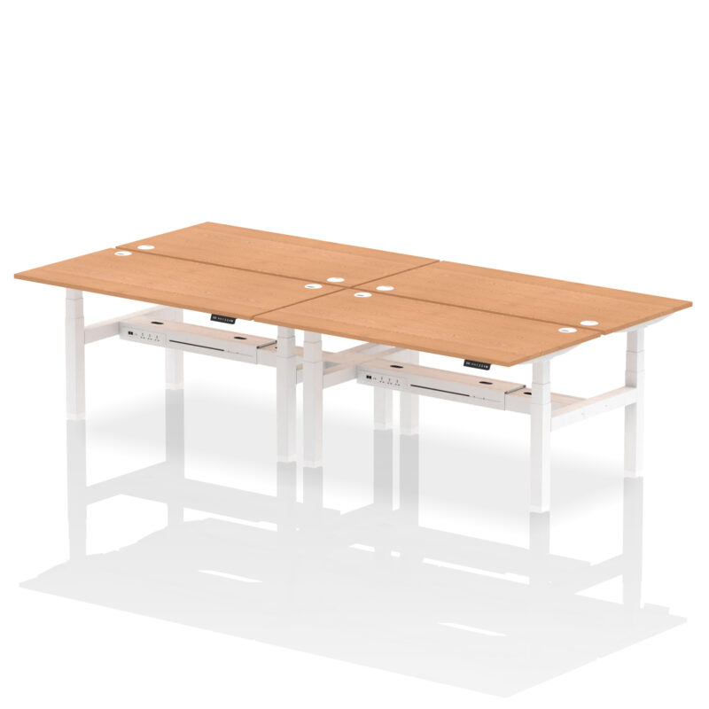 Brisk Back-to-Back Height Adjustable Bench Desk - 4 Person - Image 57