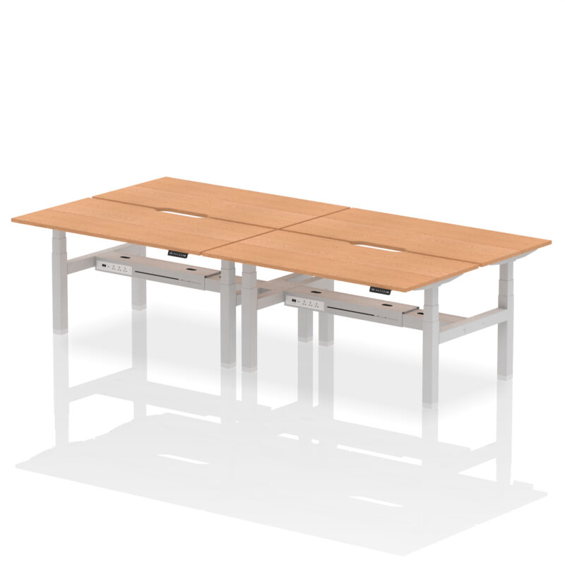 Brisk Back-to-Back Scalloped Edge Height Adjustable Bench Desk - 4 Person - Image 47