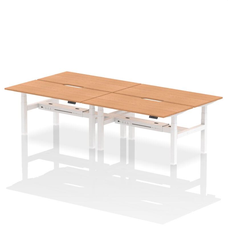 Brisk Back-to-Back Scalloped Edge Height Adjustable Bench Desk - 4 Person - Image 48