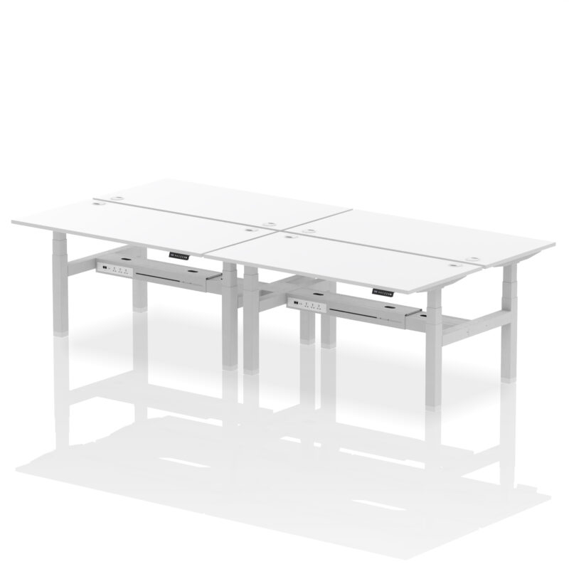Brisk Back-to-Back Height Adjustable Bench Desk - 4 Person - Image 62