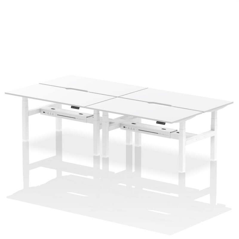 Brisk Back-to-Back Scalloped Edge Height Adjustable Bench Desk - 4 Person - Image 54