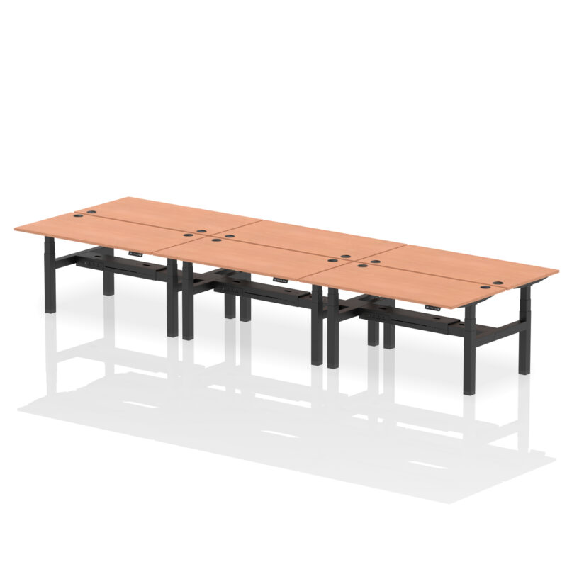 Brisk Back-to-Back Height Adjustable Bench Desk - 6 Person - Image 43